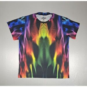Samuel Farrand T-Shirt Mens XL Psychedelic Angel Arms Black Rainbow Abstract Art